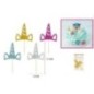 Pinchos unicornio 4 uds 17,5 cm Toppers tarta cupcakes