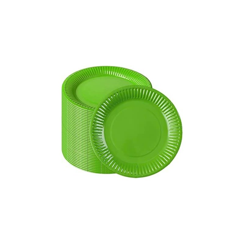 Platos verde lima 6 uds 23 cm carton