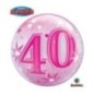Globo 40 cumpleaños burbuja rosa 22 50 cm