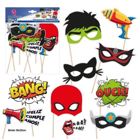 complementos palitos photocall super heroes 10 uds 43508 8434077040591