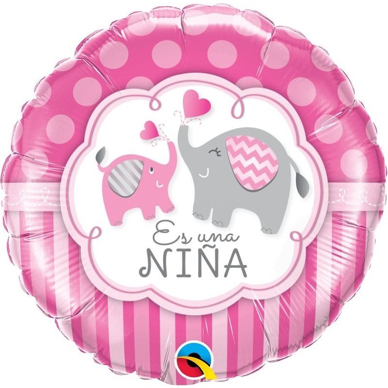 Globo es una niña elefantes rosa 45 cm unidad