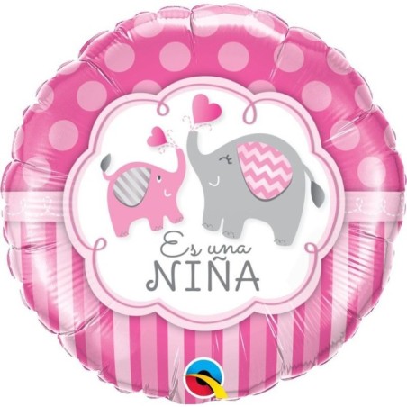 globo es una nina elefantes rosa 45 cm unidad 44518 8434077040591