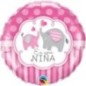 Globo es una niña elefantes rosa 45 cm unidad
