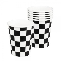 vasos racing negros cuadros 6 uds 44753 8434077040591