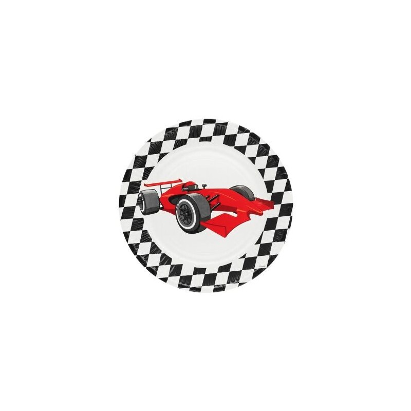 Platos carrera coches F1 8 uds  de 23 cm