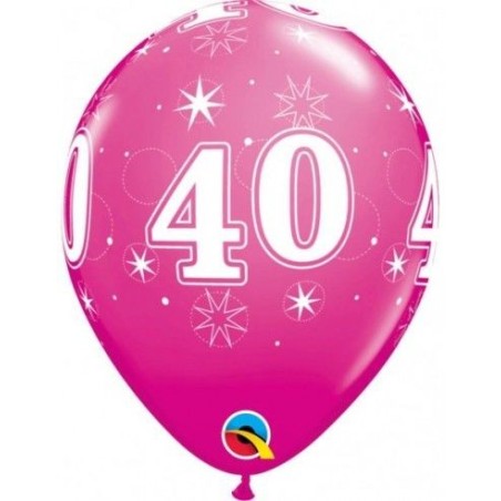 globo 40 cumplanos fucsia unidad qualatex 30 cm 44926 8434077040591