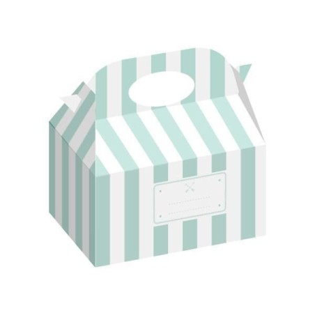 cajas regalo detalles menta rayas 12 uds 16 cm 45025 8434077040591