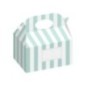Cajas regalo detalles menta rayas 12 uds 16 cm