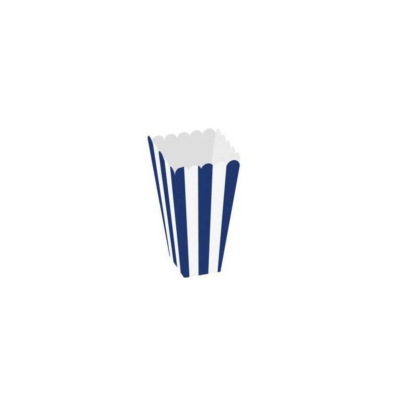 Cajitas altas palomitas azul marina 12 uds 16 cm