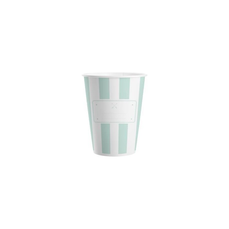 Vasos rayas menta 8 uds