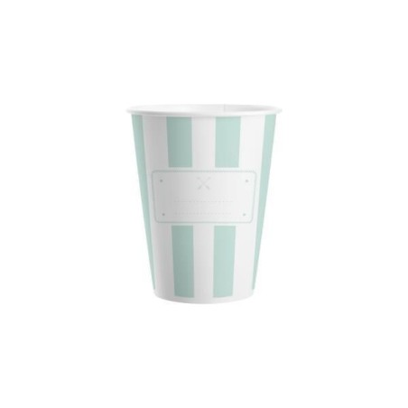 vasos rayas menta 8 uds 45048 8434077040591