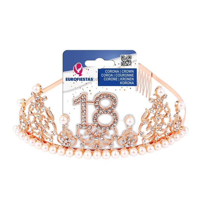 Corona 18 cumpleaños oro rosa