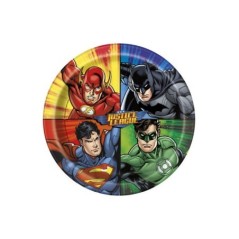 platos liga de la justicia 8 uds 23 cm 49965 8434077040591