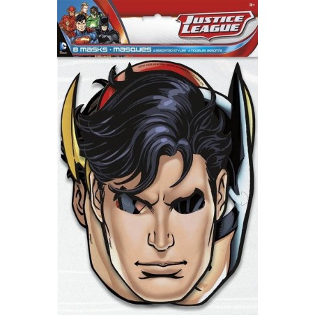 mascaras liga de la justicia 8 uds carton 49971 8434077040591