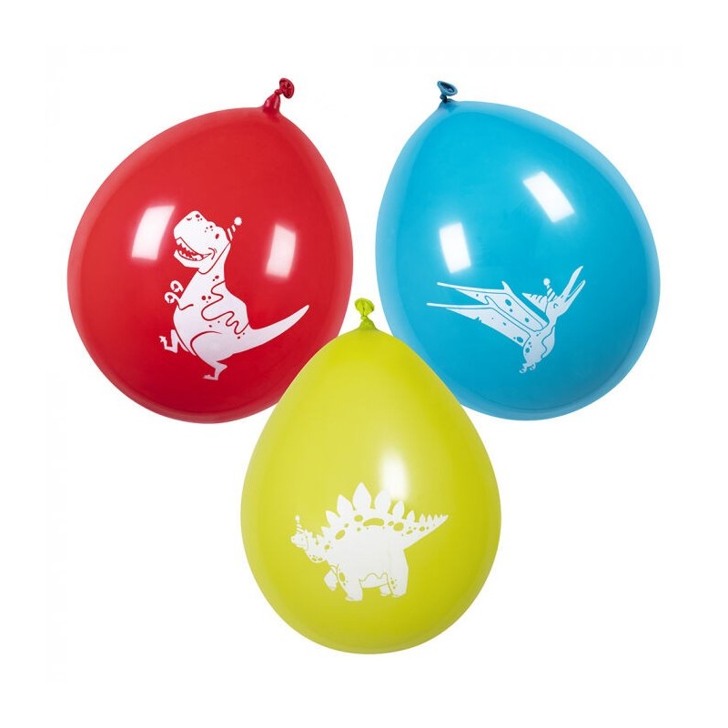Globos dinosaurios 6 uds 25 cm