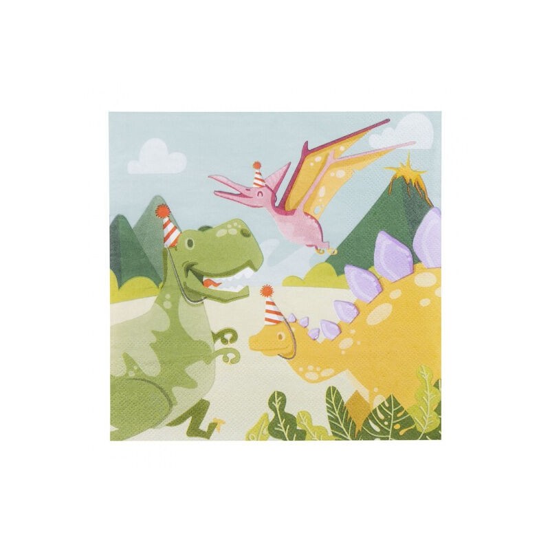 Servilletas dinosaurios cumpleñaos 12 uds 33 cm