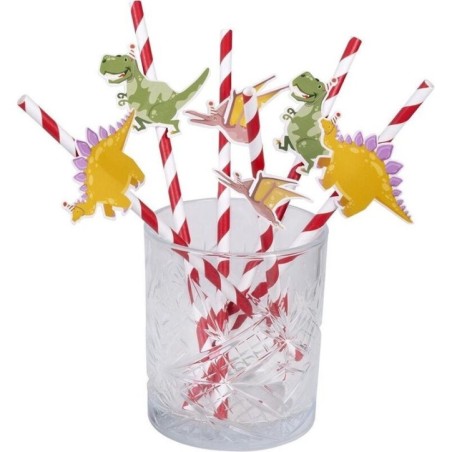 pajitas dinosaurios 6 uds 20 cm 50062 8434077040591