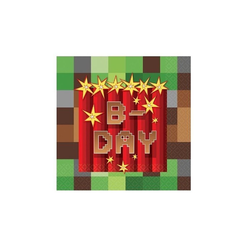 Servilletas para fiesta TNT-minecraft 16 uds 25 cm