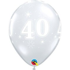 globo 40 cumplanos transparente unidad qualatex 30 cm 50190 8434077040591