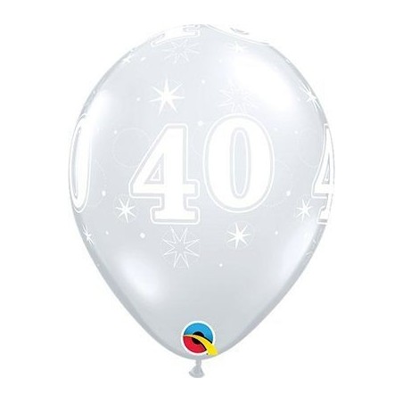 globo 40 cumplanos transparente unidad qualatex 30 cm 50190 8434077040591