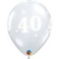 Globo 40 cumplaños transparente unidad Qualatex 30 cm