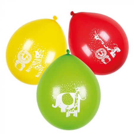 globos safari animales de la jungla 6 uds de 25 cm 50203 8434077040591