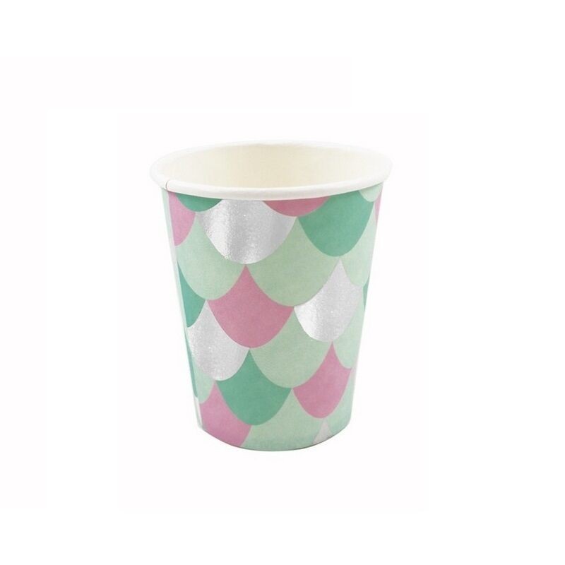 Vaso Sirenas mermaid cumpleaños 6 uds