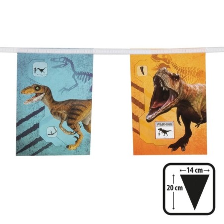 guirnalda rectangular fiesta dinosaurios t rex 3 metros 50601 8434077040591