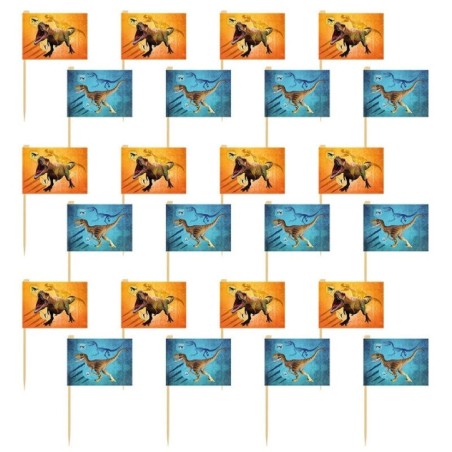 pinchos decoracion dinosaurios 24 uds 7 cm 50612 8434077040591