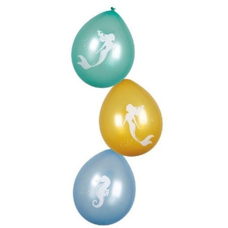 globos sirenas 6 uds 30 cm 51001 8434077040591
