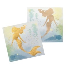 servilletas sirenas cumpleanos 12 uds 33 cm 51006 8434077040591