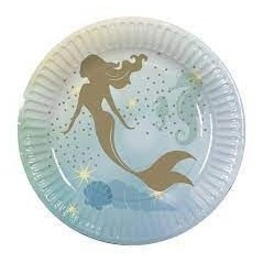 platos cumpleanos sirenas 10 uds 23 cm 51012 8434077040591