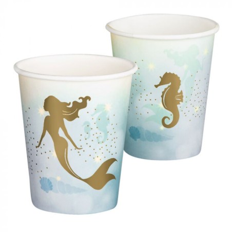 vasos cumpleanos sirenas 8 uds 51013 8434077040591