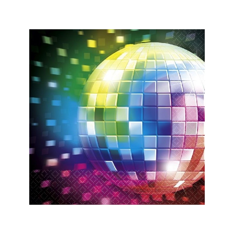 Servilletas fiesta disco años 70 16 uds de 33x33 cm