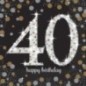 Servilletas 40 cumpleaños oro y negro 16 uni 33x33