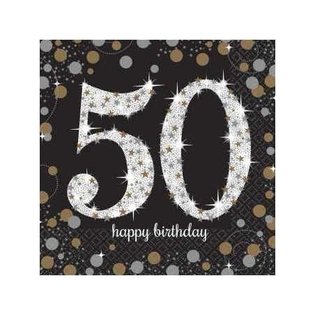 servilletas 50 cumpleanos oro y negro 16 uni 33x33 511546 8434077040591