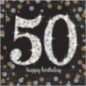 Servilletas 50 cumpleaños oro y negro 16 uni 33x33