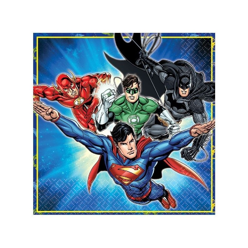 Servilletas liga de la justicia 16 uds 33 x 33 cm cumpleaños