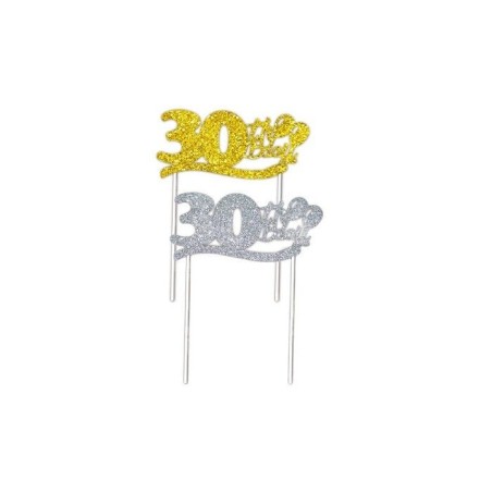 topper para tarta 30 cumpleanos oro o plata 52261 8434077040591
