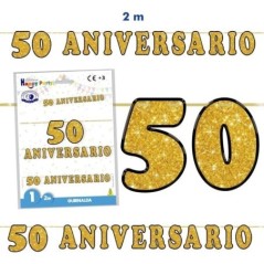 guirnalda 50 aniversario 2 metros cartel 5232 50 8434077040591