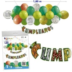 guirnalda cumpleanos globos animales de la jungla 180 cm 5278 8434077040591