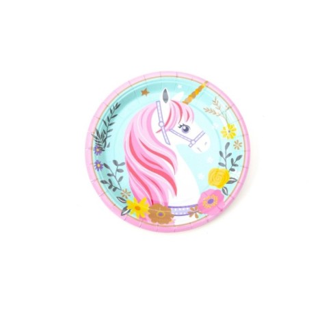 platos unicornio 6 uds de 18 cm 53558 8434077040591