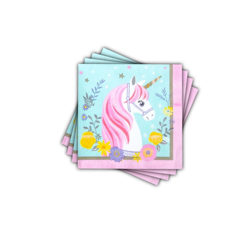 Servilletas unicornio para cumpleaños 12 uds