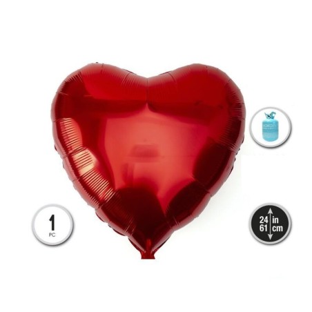 globo corazon rojo 24 pulgadas 61 cm 53607 8434077040591
