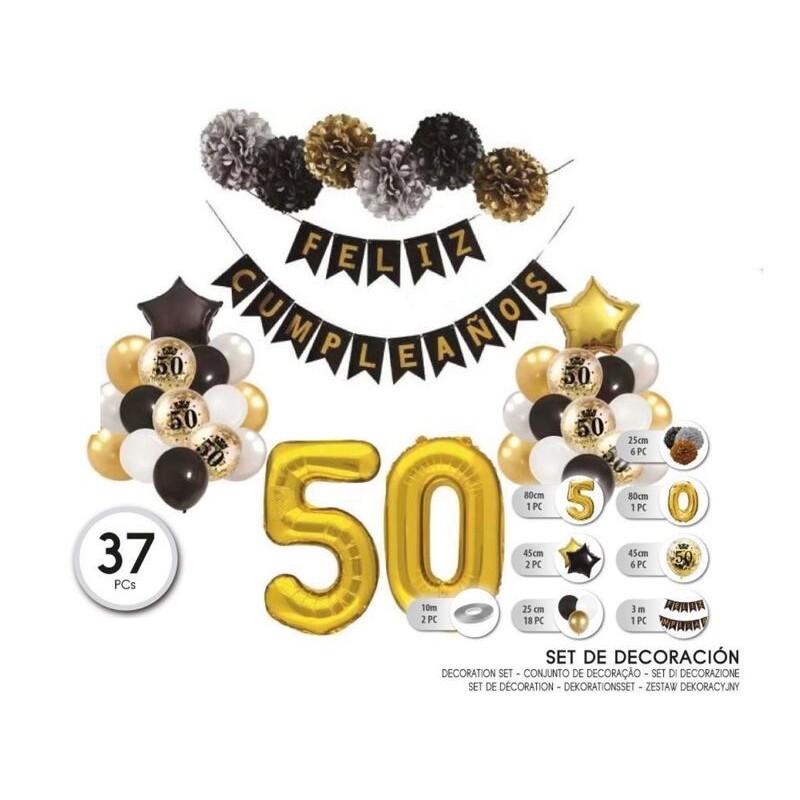 Set globos y decoracion 50 cumpleaños
