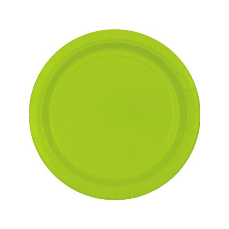 Platos verde lima 18 cm carton 8 uds
