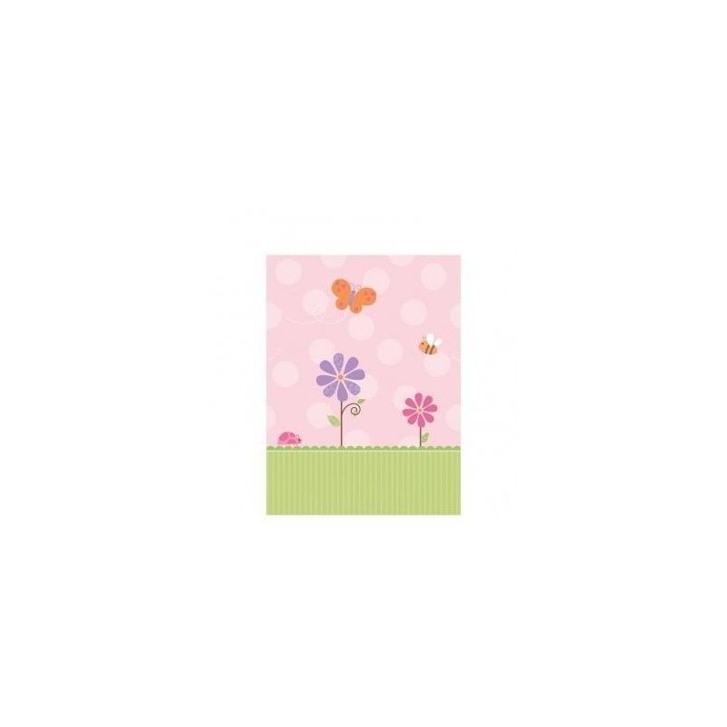Mantel bebe rosa pajarito papel baby shower