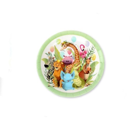 platos animales de la jungla 6 uds de 18 cm 57315 8434077040591