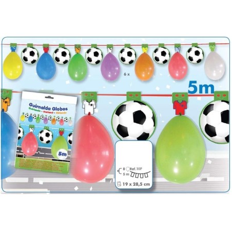 gruinalda de futbol con globos 5 metros y 8 globos 5735 8434077040591