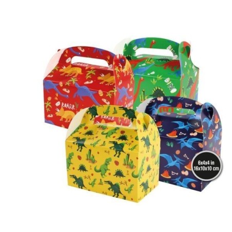 cajas carton para chuches dinosaurios 4 uds 57666 8434077040591